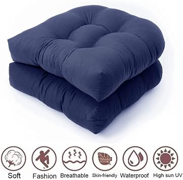Indoor Outdoor Seat Cushions Set of 2 19x19x5inches Indoor Outdoor Furniture Cushions Soft Thickened Beige