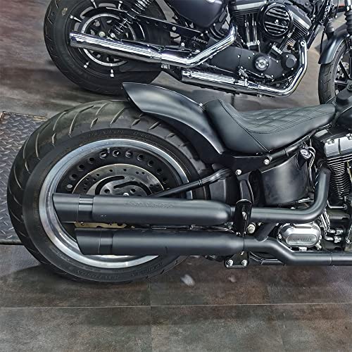 Hoprousa Motorcycle Fender Heavy Duty New Short Rear Fender Unpainted With Brake Turn Lights Fit for Harley-Davidson Softail Fat Boy 2008-2017 & 2012-2017 Slim - Thumbnail 2