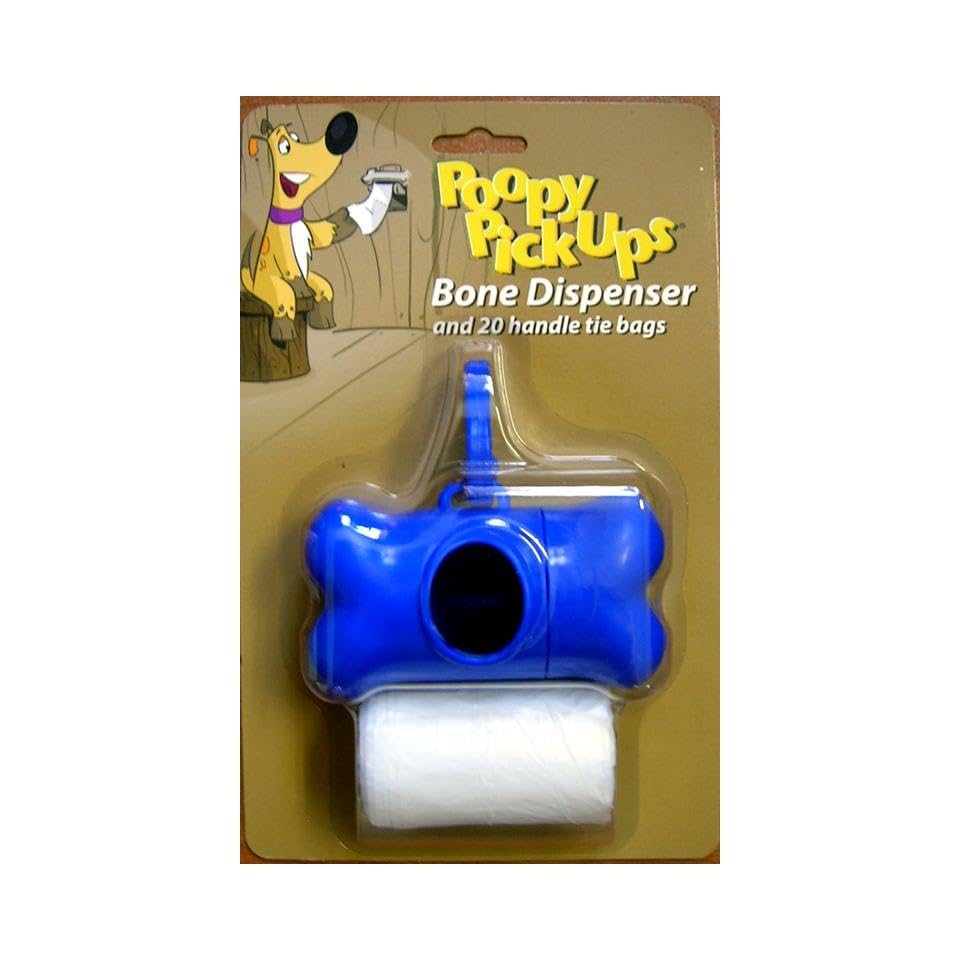 24 CT CASE Bone Leash Dispenser with 20 Ct. Large Handle Tie Bags
