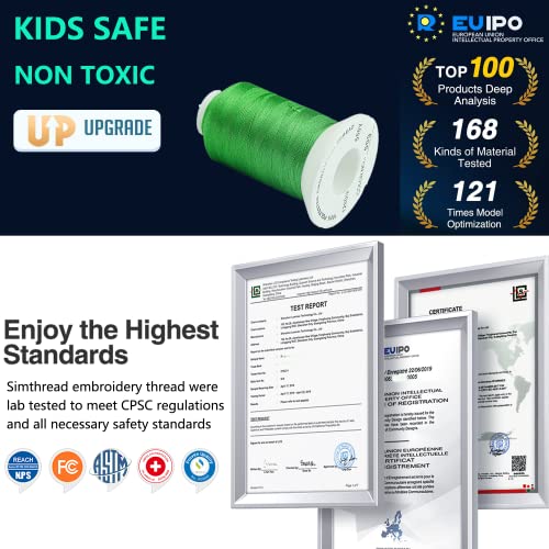 Simthread [Long Glow Duration] Embroidery Machine Thread Glow In The Dark Thread 6 Colors 1000 Yards, 100% Polyester Embroidery Threads For Music Festivals, Parties, Raves, And More #TOP26