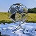 8'' World Globe, Clear Metal Globe with Built-in Gypsophila LED Strip for Home Decor, Office Desktop, Study Education and Night Light (Gold)