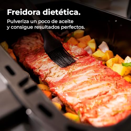 Cecotec Friteuse à Air sans Huile - 9L Séparable en 2 - Air Fryer Cecofry Dual 9000, 2850W, Diététique et Digitale, Panneau Tactile, Température Double et Réglable, 6 Modes, Technologie PerfectCook - 3
