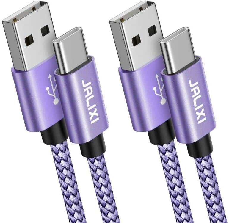 JALIXI [2-Pack 1M] USB C Cable, 3A Fast Charging USB C Charger Cable Compatible with Samsung Galaxy S10 S9 S8 S21 S20 fe, A50 A51 A12 A22 A52s A02s A03s A20e A21s, Huawei P20 P30 lite, Xperia xz