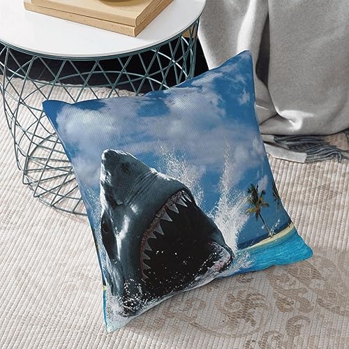 Taies d'oreiller velours côtelé requin océan maison 45x45cm - 7