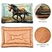 KJIZMO Horse Painting Dog Bed Mat, Soft Comfortable Warm Crate Pad with Anti-Slip Bottom, Machine Washable Pet Mattress for Pets Sleeping for Large Medium Dogs & Cats 24x18in