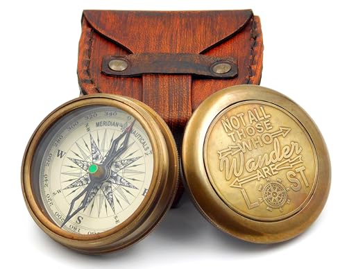 KHUMYAYAD Brass Navegación Brass Brass Brass Antique Marine Nautical Vintage Brújula Fully Functional Brass Brass Brass Brass Brass Brass Brass Brass Br