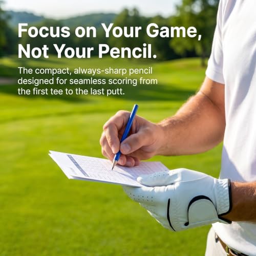 LIFKOME 50pcs Pre-sharpened Short Blue Wood Golf Scoring Pencils for Practice Rounds and Classroom Activities, Reliable Writing Small Golf Event Favors, Portable Hexagonal Shape, Bulk - Image 3