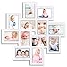 Jerry & Maggie 12 Pack Family Picture Frames Collage, Photo Frame Wall Decor 4×6 Pictures 12 Opening, Wall Photo Frames for Living Room Decorations, Assembly Required, White