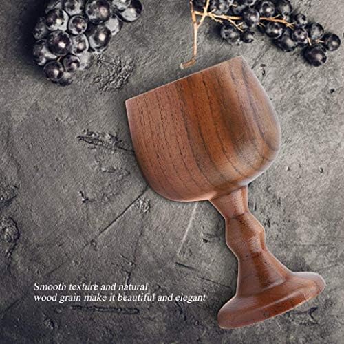Wood Cup, Hand-Made Wooden Wine Goblet Water Cup Wood Coffee Mug Wooden Tea Cup Premium Natural Solid Wood Tea Cup for Wine Coffee Tea Milk