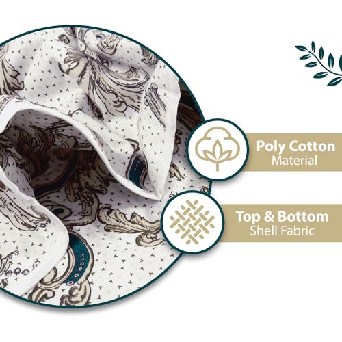 Image of Divine Casa Glace Cotton 120 GSM Reversible Lightweight Printed Double Bed AC Dohar Blanket Quilt - (Beige and Brown, 205 x 220 CM)| TC - 120