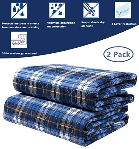 Non-Slip Bed Pads For Incontinence Washable (36" X 52"|2 Pack),Waterproof Bed Pads,Adult Washable Incontinence Bed Pads For Adults,Dog,Kids #TOP3