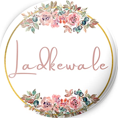 Cup of Joy Stainless Steel Pin Ladkewale Printed Round Button