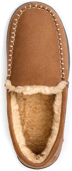 Zigzagger Men's Moccasin Slippers Memory Foam House Shoes, Indoor and Outdoor Warm Loafer Slippers - Image 4