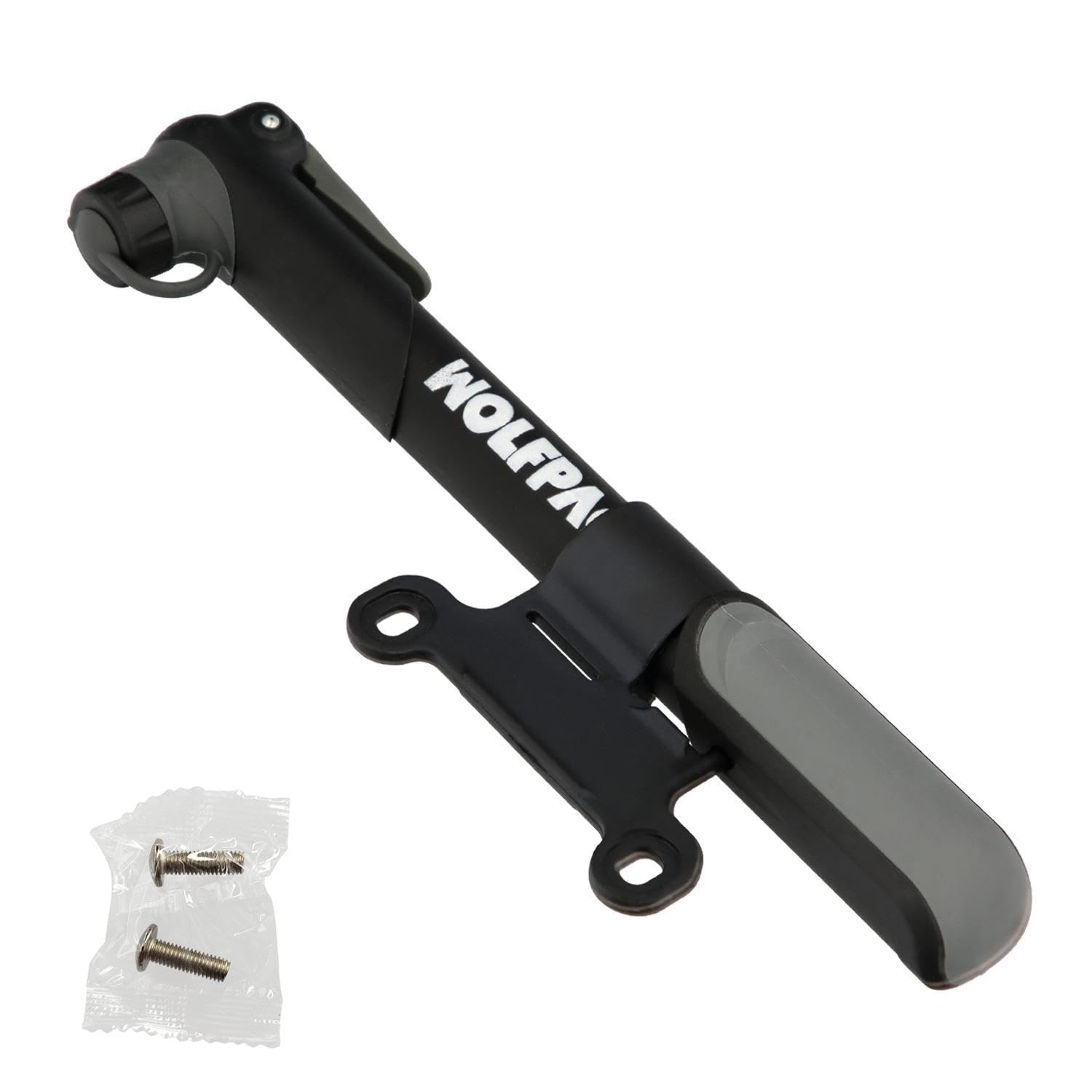 WOLFPACK LINEA PROFESIONAL Bomba para Bicicletas, Inflador para Bicicleta, Bomba Patinete. Valvulas Schrader, Dunlop y Presta 8 Bares, con Soporte Bici