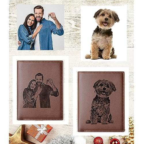 Personalized Engraved Wallet, Custom Photo Leather Wallets for Men, Birthdays Day Gift Ideas, Unique Gift for Husband on Anniversary, Perfect for Boyfriend, Fiancé,Dad,Son,Groomsmen,Father's Day3