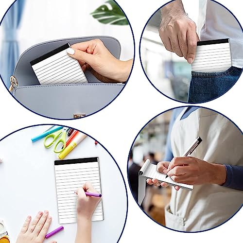 Image of 8 Pack Note Pads 4x6 Inch Paper of White Small Notepads for Work Study Lined Memo Pads Mini Pocket Notepad 4'' x 6'' Narrow Ruled Small Notebook Pads of Paper Refills for Office School Home Supplies