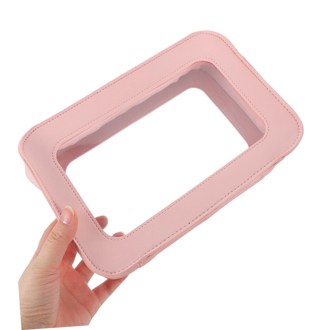 Borsa Toilette Trasparente Pvc Rosa 2 Pezzi per Viaggio | Chiusura Zip Liscia, Formato Compatto per Outdoor, Pratico Organizer Beauty Buona Capienza