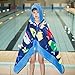 Hazure Hooded Towel for Kids, Cotton, Use for Children Bath Beach and Pool, Extra Large Size 31X51 inches, Ultra Breathable and Soft for All Seasons, Cute Cartoon Theme (Bottom Fish)