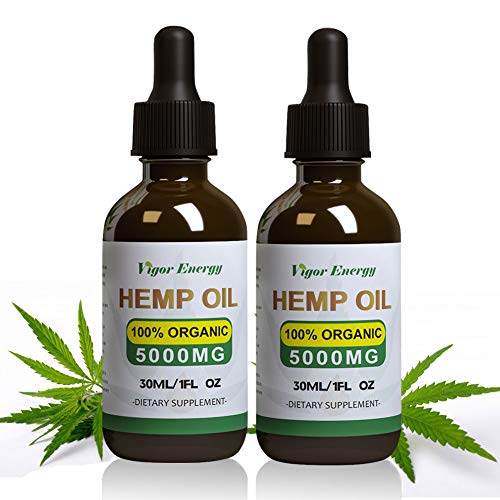 Hemp Oil - 5000mg Hemp Oil Extract for Pain Relief, Anxiety - 100%