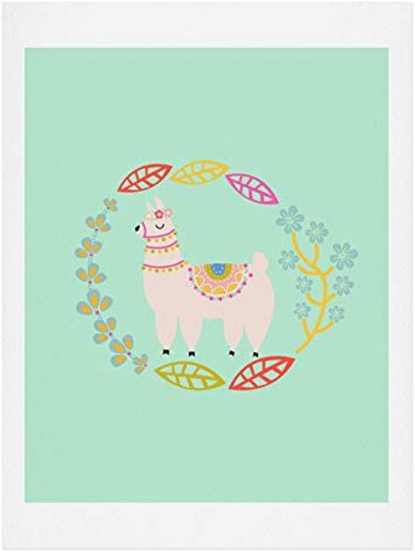 Deny Designs Hello Sayang Lola Llama Mint Art Print, 8" x 10", Green