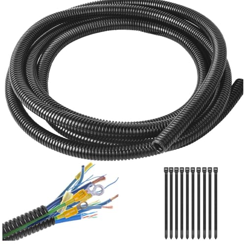 1/2-32.8ft Split Wire Loom Tubing Cable Management Conduit Flexible Covers Cord Protectors