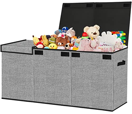 Jaysdayly Toy Box Extra Large,Collapsible Toy Chest Storage Organizer With Removable Lids,Toy Boxes Baskets For Kids Adjustable Space With Dividers,35.8 * 16 * 12.6 Inches #TOP27