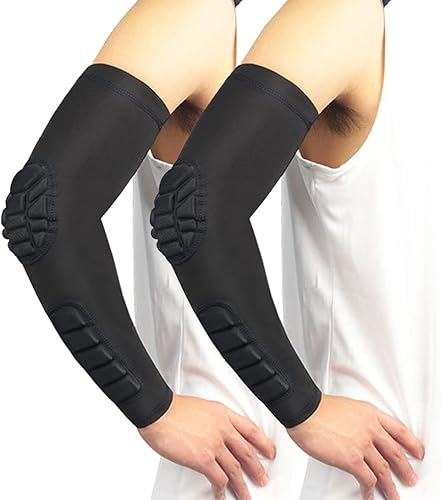 RGA Almohadilla acolchada para el codo de la manga del brazo del baloncesto de compresión de la manga del brazo