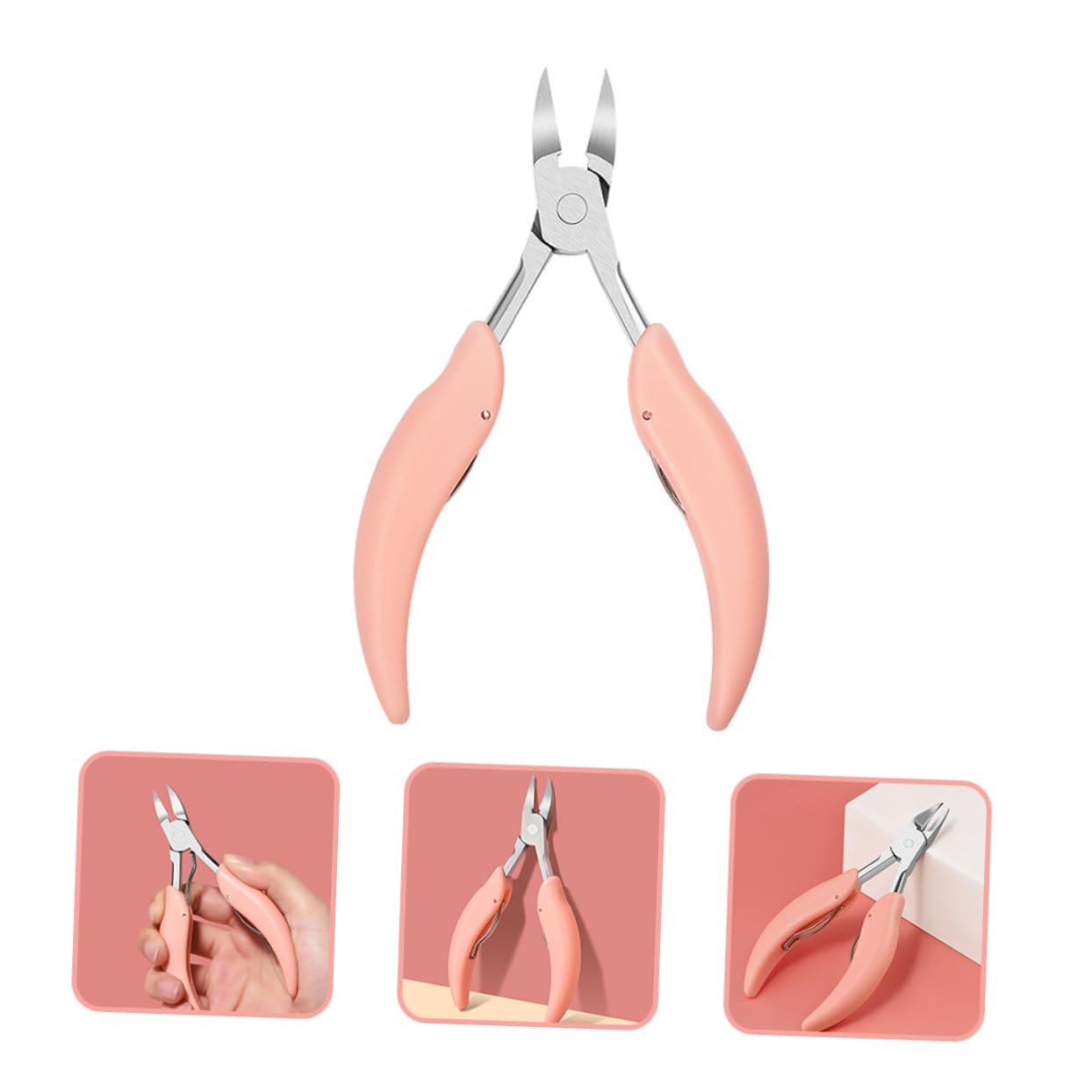 VICASKY Ergonomic Manicure Pliers Cuticle Trimmer Nail Art Tool Double Spring Heat-treated Edges Comfortable Grip