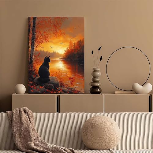 DIY Full Drill Artisanat Cristal Point de Croix Kits Chat 100x130