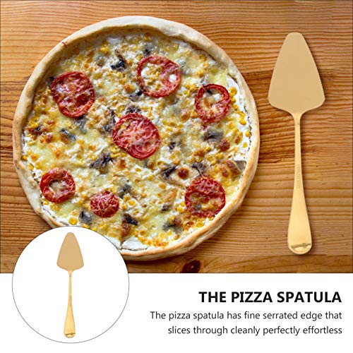 Cabilock 2 peças de aço inoxidável para bolo de pizza, fatiador de bolo profissional espátula para b
