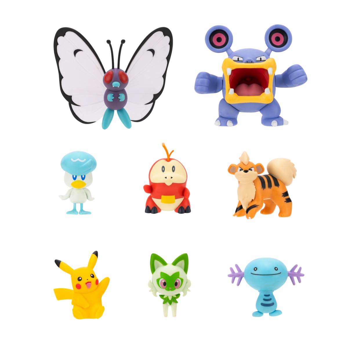 Pokémon Battle Figure Multipack PKW4100 (8PK: Pikachu #7, Fuecoco, Quaxly, Sprigatito, Wooper, Growlite, Butterfree, Loudred)