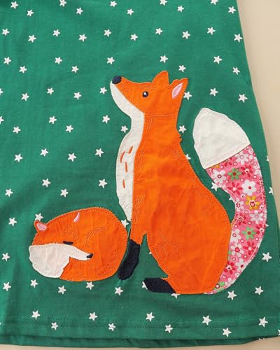 Hongshilian Girls Cotton Chirstmas Dress Long Sleeve Cartoon Appliques Casual Playwear Dresses4