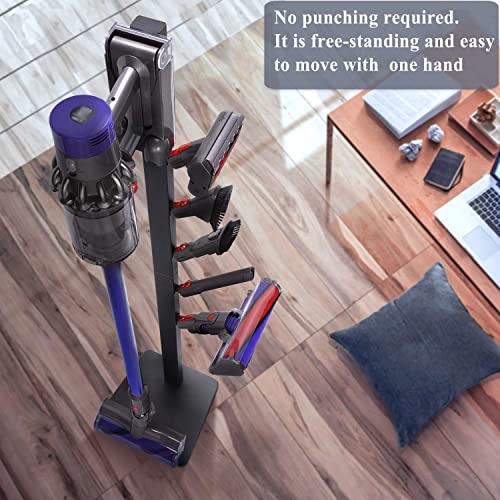 Xigoo Storage-Stand-Docking-Station-Holder Compatible With Dyson V15 Detect V11 V10 V8 V7 V6 Cordless Vacuum Cleaners & Accessories, Stable Metal Bracket Organizer Rack, Brushed Black #TOP5