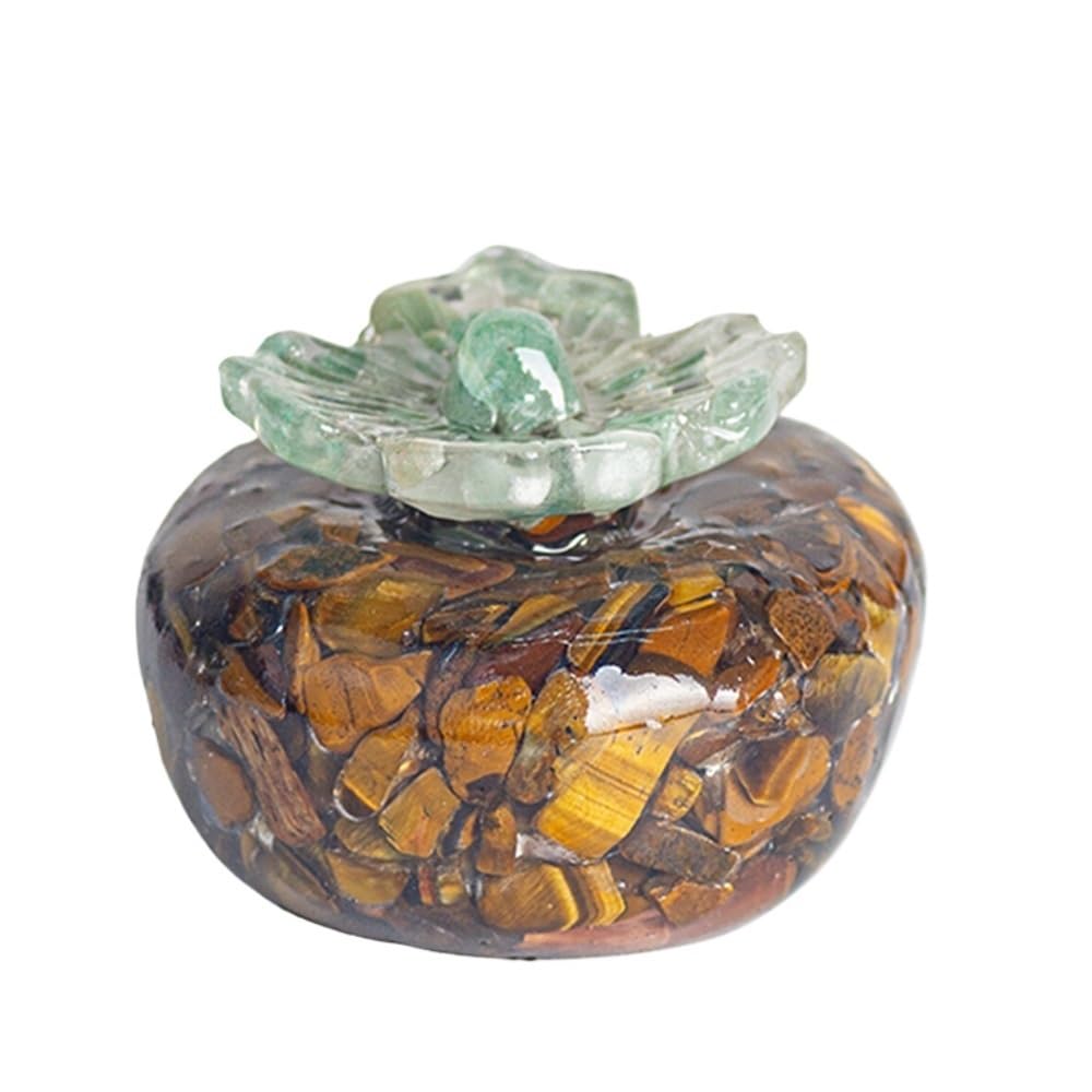 HUFFA Natural Crystal Resin Stone Fragments - Persimmon Resin Crafts for Home Decor and Desktop Ornaments(Tigereye)