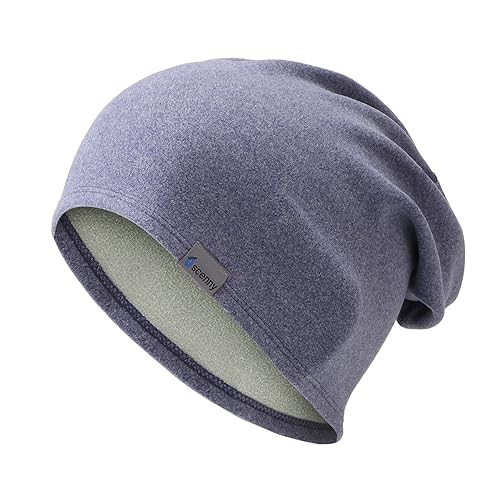 Image of Oscenny Slouch Beanie Hat,Super Lightweight Soft Warm Only 1mm Thickness Unisex Jersey Skull Cap,Thin Flexible Slouch Hat Perfect for Spring, Autumn and Winter, One Size Fits All (Royal Blue)