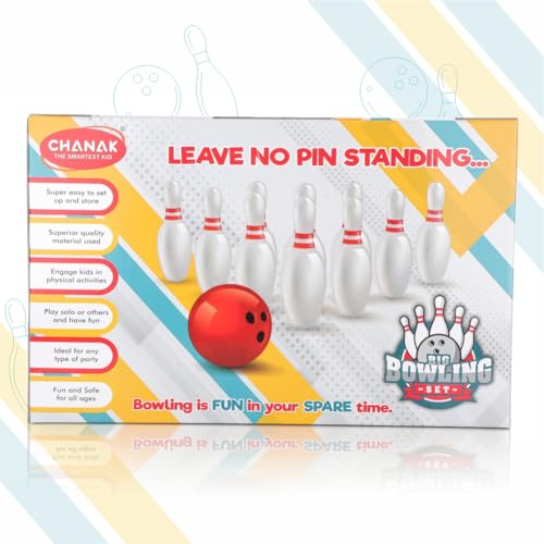 Image of Aditi Toys Plastic Big Bowling Game Set with 6 Pin and 1 Ball, Multicolor Bowling Set for Indoor & Outdoor Play, Non-Toxic Bowling Game, Suitable for Kids Above 3 Years, BIS Approved (Green)