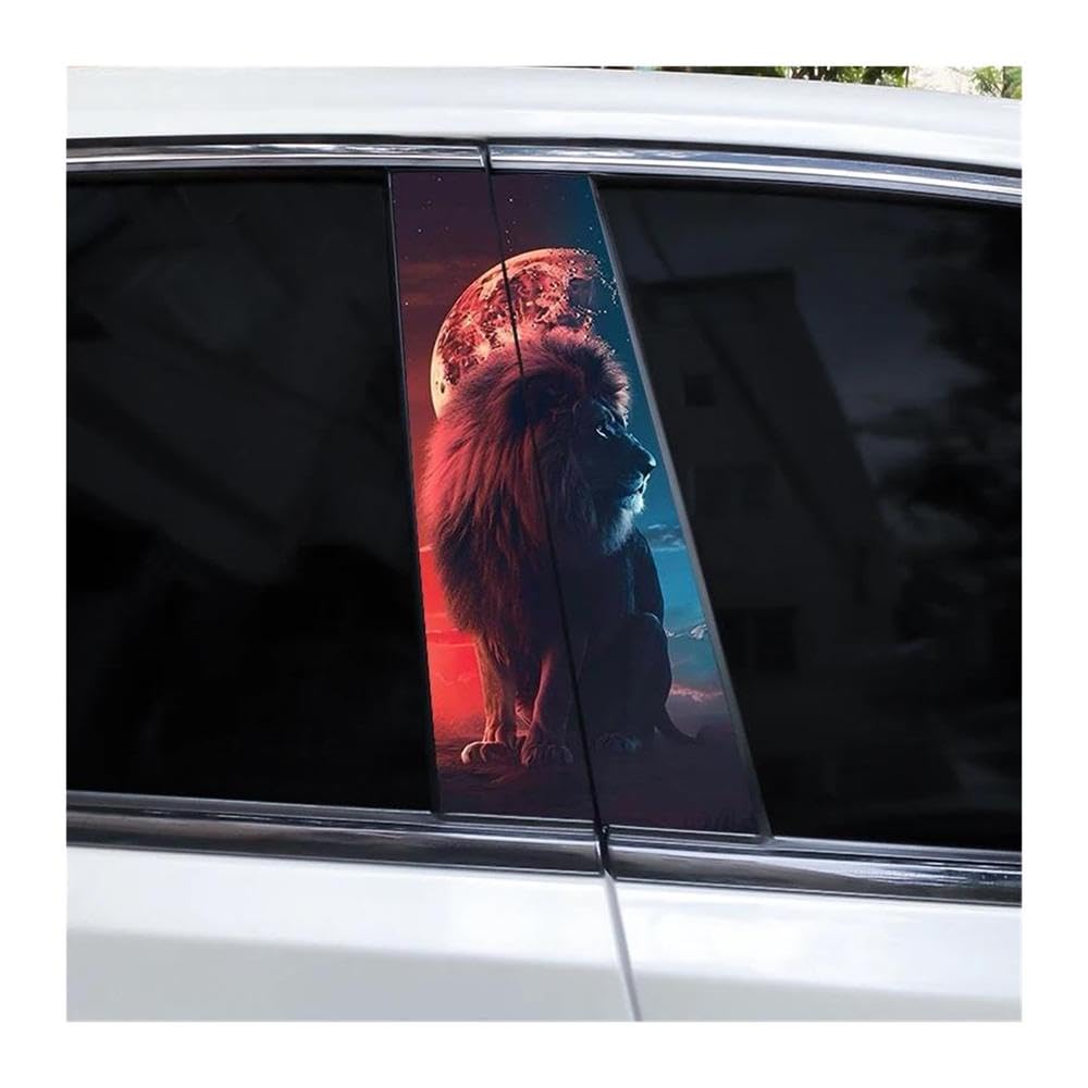 Body Parts 2pcs Car B Pillar Waterproof Decal Vinyl DIY Ferocious Animal(D)