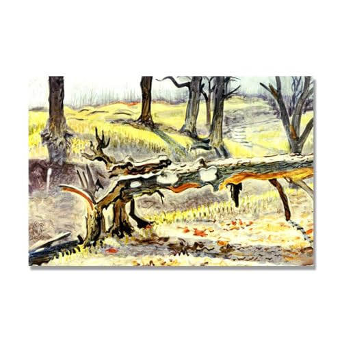 Toile Charles Burchfield 60x90cm pour habiller un mur vide avec un paysage impressionniste