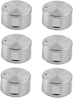 LINYYDS 6 Pcs Gas Stove Knob 6mm Metal Gas Stove Knobs Range Oven Knobs Control Knobs Adaptors Oven Switch Cooking Surface Control Locks