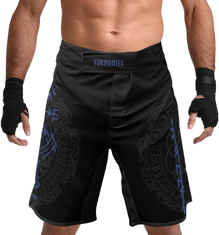 Viking Men's Fight Short MMA BJJ Training No Gi Grappling Shorts Trunks Fight Wear with Drawstring