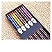 Drewniane chopsticks japoński pudełko pięć par zestaw pałeczki litego drewna chopsticks prezent dzieci chopsticks anime pałeczki (Color : 4)