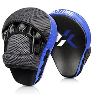 Pratzen Boxen mit hochwertiger Polsterung - 1 Paar Kickboxen Boxpratzen für optimale Schlagdämpfung,Trainerpratzen Boxing Pad für Männer Frauen,Schlagkissen für Karate MMA Taekwondo Muay Thai-Blau