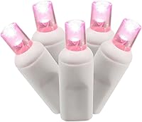 Vista 11 de Vickerman Juego de 100 luces LED de gran angular púrpura claro en cable blanco