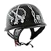 1Storm Novelty Motorcycle Half Face Helmet Open German Style DOT Approved: HKY602 Chain Skull