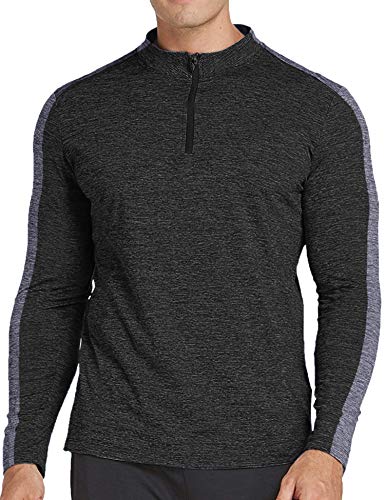 JINIDU Men's Long Sleeve Active 1/4 Zip T Shirt Quick Dry Sports Tops Cycling Jersey Running Training Gym Pullover