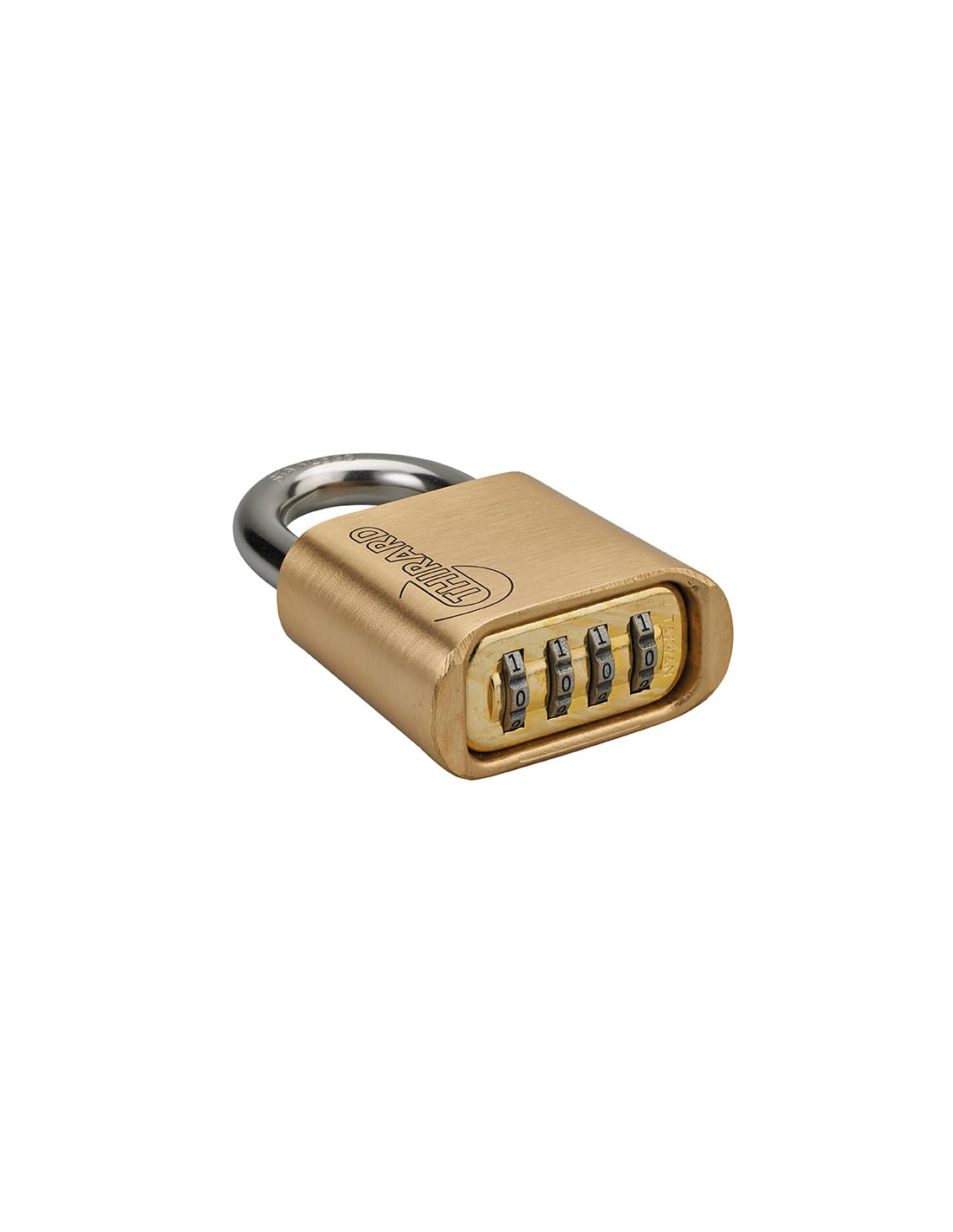 Cadenas à combinaison Tanker 2, 4 chiffres, 50mm, laiton et anse acier inoxydable A2, ultra résistant aux intempéries, 10 000 combinaisons possibles, sécurité optimale, Garantie de 10 ans - THIRARD