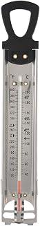Candy/Jelly/Deep Fry Thermometer, Stainless Steel, with Pot Clip Attachment and Quick Reference Temperature Guide, black