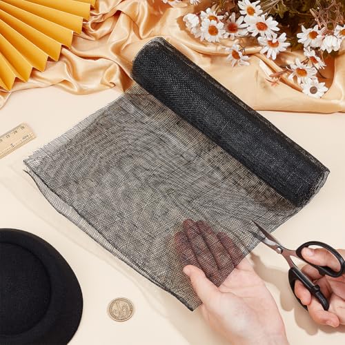 BENECREAT 90x50cm Black Linen Mesh Fabric - Image 3