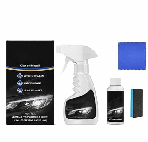 Automotive Headlamp Restoration Fluid, Blurring Enhanced Crystalline Coating Refurbisher,HeadlightRestoration Kit,HeadlightCleaner Improve Nighttime Visibility