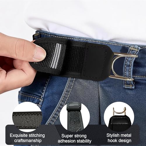Image of 4Pcs Elastic Belt for Men, Belt for Men Jeans, Tactical elastic Belts, Elastic Belt with Hook, for Outdoor Activities and Daily Wear, Black and Brown